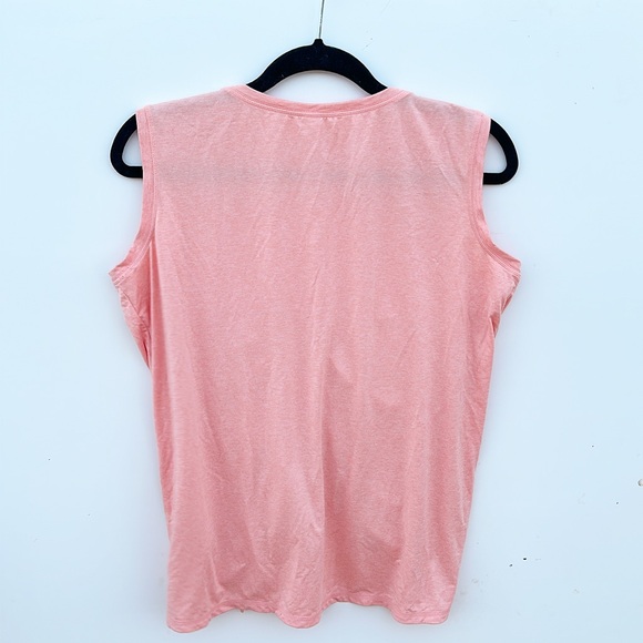 Zuda Z-Cool Ruched Cinch Drawstring Tank Top Sleeveless V Neck Pink Orange M - Picture 4 of 4